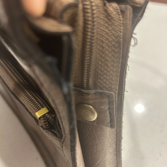 Vintage Cornell Creations Leather Handbag Light Brown Structured Architectural - Picture 13 of 13